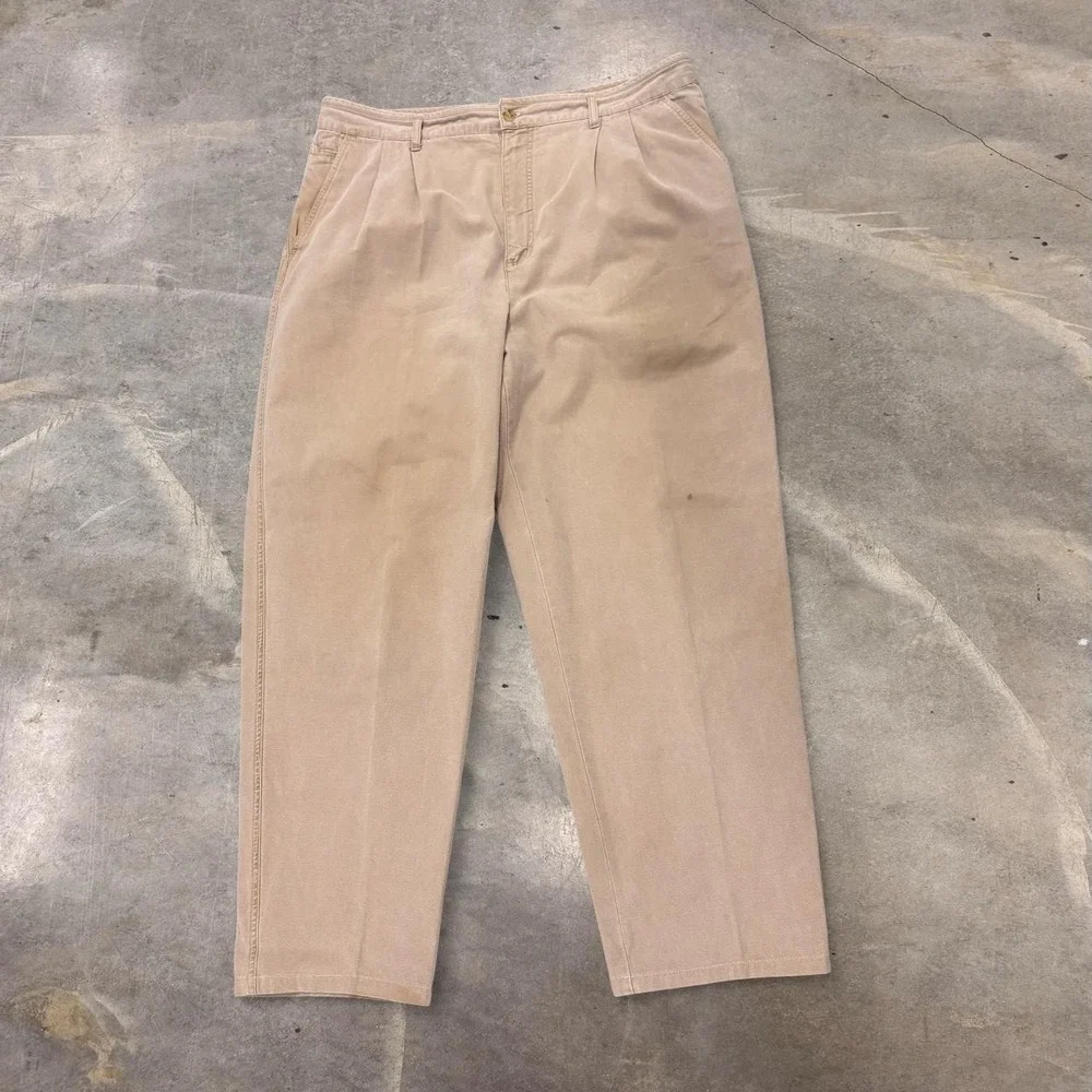 Vintage Banana Republic Pleated Khaki Chino Pants 40x32 Safari Travel Tan 90s